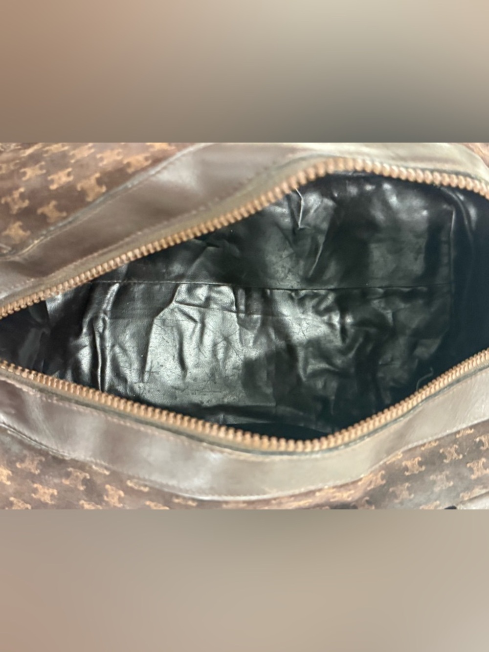 Céline Celine Brown Macadam Suede Boston Bag - Picture 13 of 15